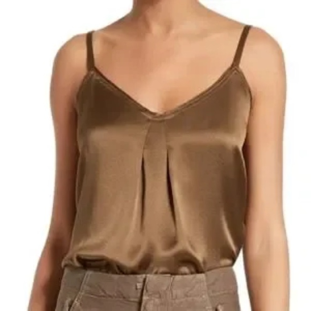 Vince Bronze Satin V-Neck Cami